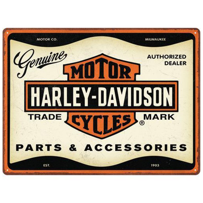Metalowy Plakat Harley-Davidson Parts & Accessories 30x40 cm - Wyjątkowa Dekoracja Dla Prawdziwych Miłośników Legendy!