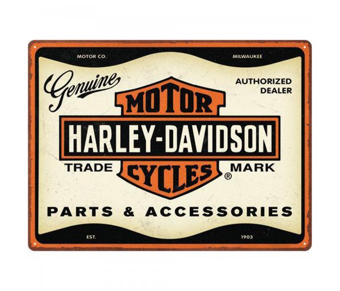 Metalowy Plakat Harley-Davidson Parts & Accessories 30x40 cm - Wyjątkowa Dekoracja Dla Prawdziwych Miłośników Legendy!