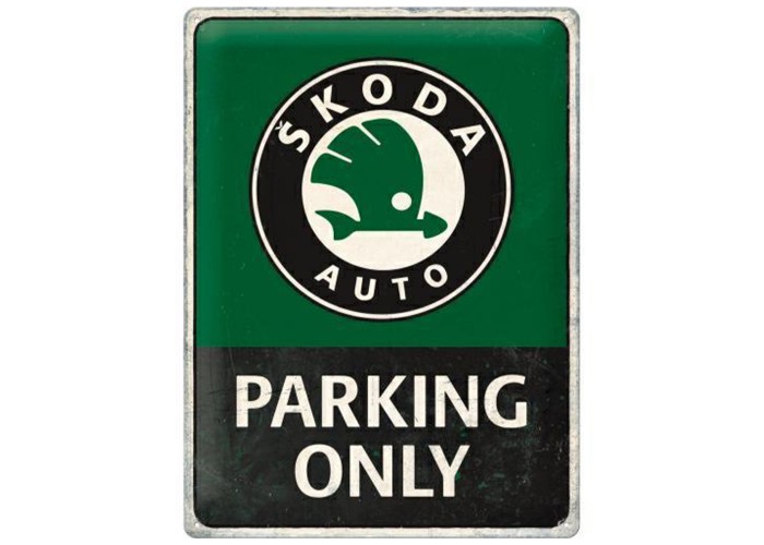 Wyjątkowy Plakat Metalowy 30x40 Skoda Parking Only - Strefa wyłącznie dla prawdziwych fanów marki!
