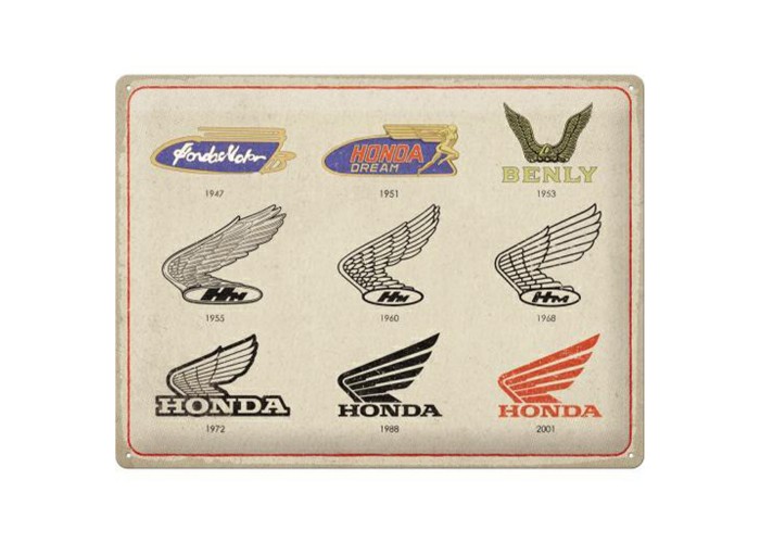 Wyjątkowy Plakat Metalowy 30x40 cm - Honda MC Logo Evolution - Esencja klasyki motoryzacji u progu Twojego domu!