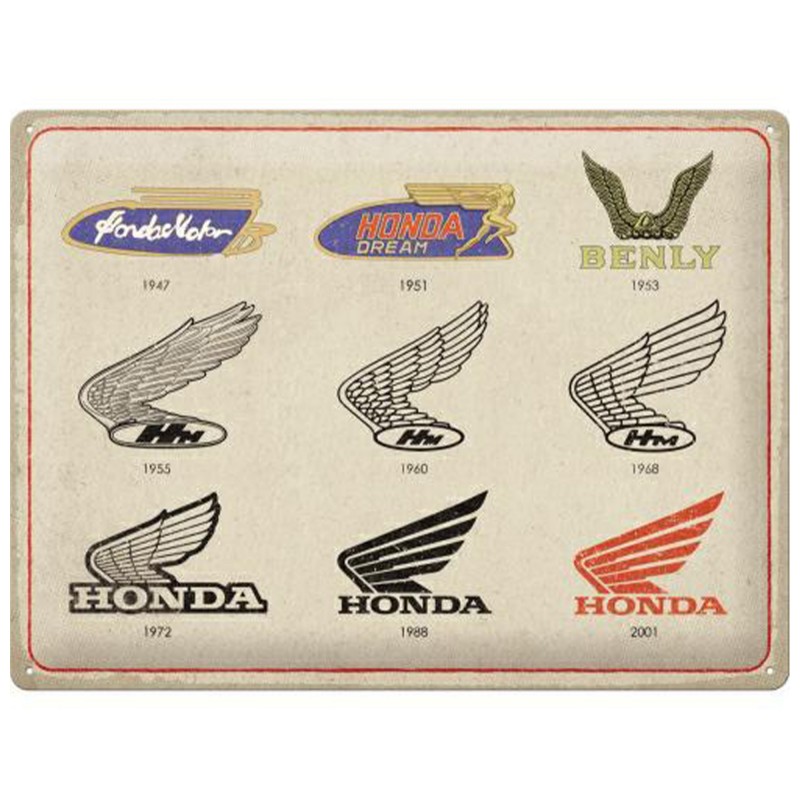 Wyjątkowy Plakat Metalowy 30x40 cm - Honda MC Logo Evolution - Esencja klasyki motoryzacji u progu Twojego domu!