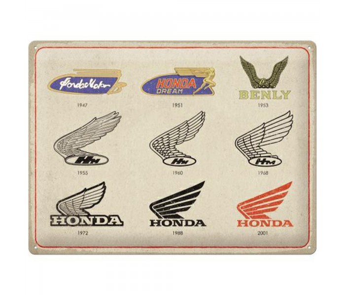 Wyjątkowy Plakat Metalowy 30x40 cm - Honda MC Logo Evolution - Esencja klasyki motoryzacji u progu Twojego domu!