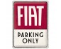 Plakat Metalowy 30x40 cm „Fiat Parking Only” - Stylowa dekoracja nie tylko dla fanów włoskich motoryzacyjnych perełek!