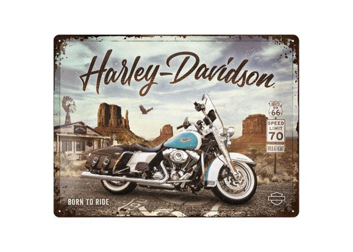 Metalowy Plakat 30x40 Harley Davidson Route 66 Road King Classic