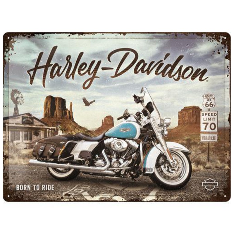Metalowy Plakat 30x40 Harley Davidson Route 66 Road King Classic