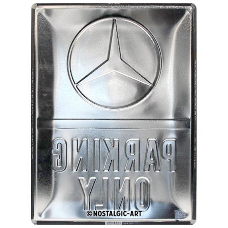 Plakat Metalowy 30x40 Mercedes Parking Only - Wyjątkowa Dekoracja Każdego Garażu i Biura!