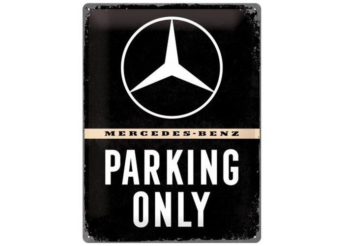 Plakat Metalowy 30x40 Mercedes Parking Only - Wyjątkowa Dekoracja Każdego Garażu i Biura!