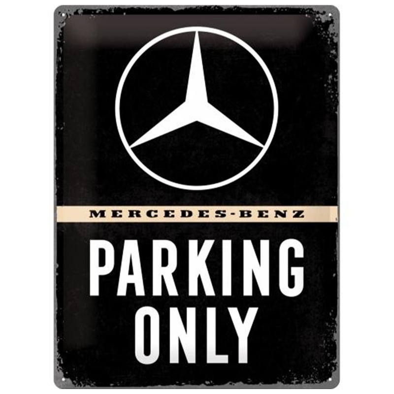 Plakat Metalowy 30x40 Mercedes Parking Only - Wyjątkowa Dekoracja Każdego Garażu i Biura!