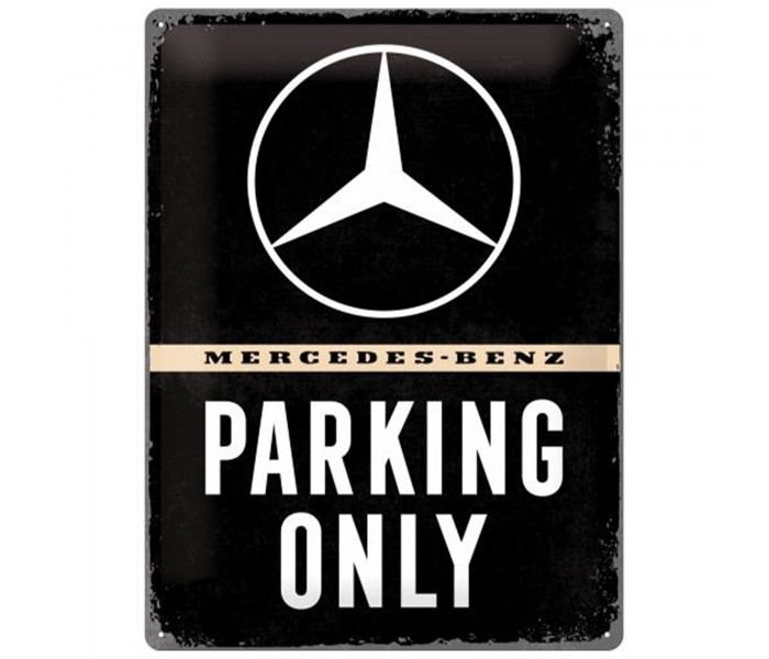 Plakat Metalowy 30x40 Mercedes Parking Only - Wyjątkowa Dekoracja Każdego Garażu i Biura!