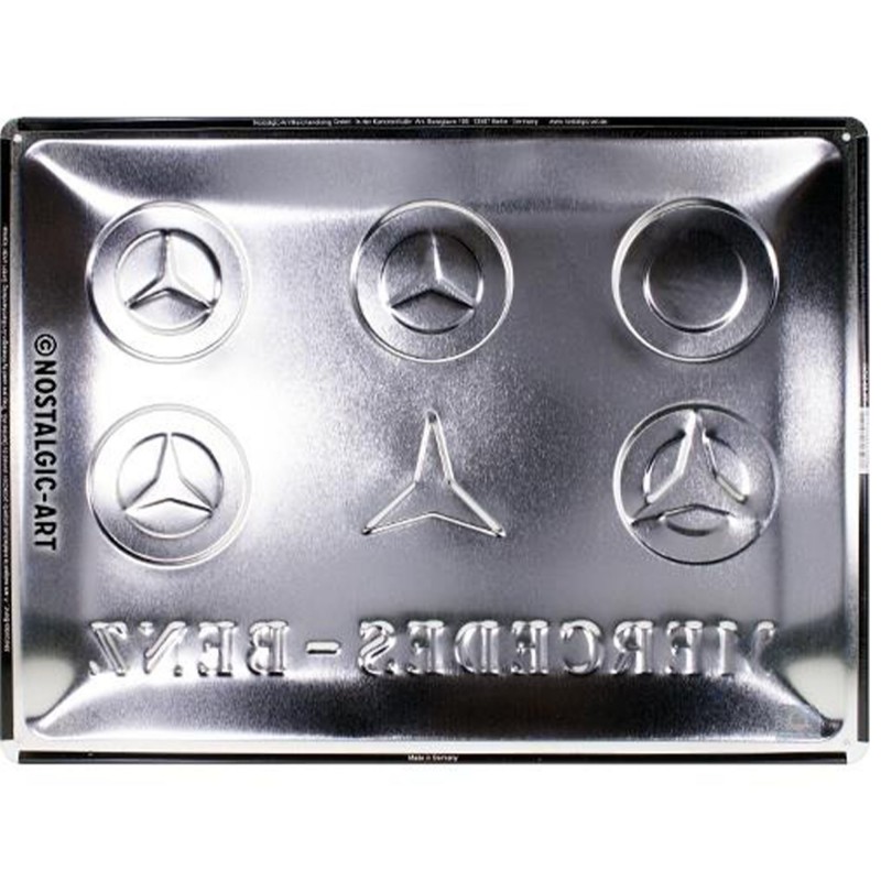 Metalowy Plakat Mercedes-Benz - Logo Evolution 30x40: Przekształć Swoją Przestrzeń w Ikonę Motoryzacji!