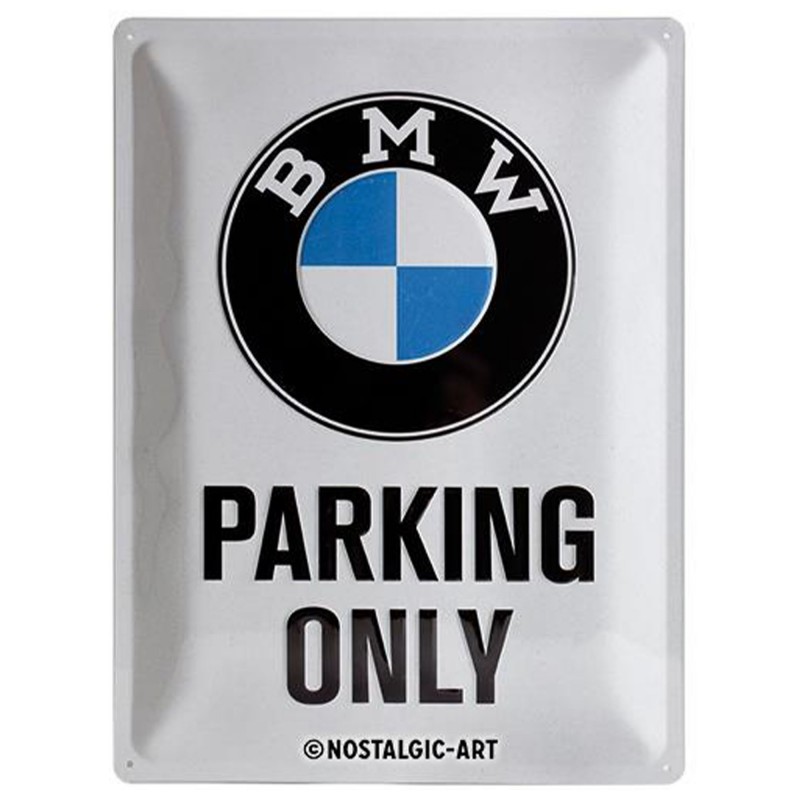 Metalowy Plakat 30x40cm BMW - Parking Only White