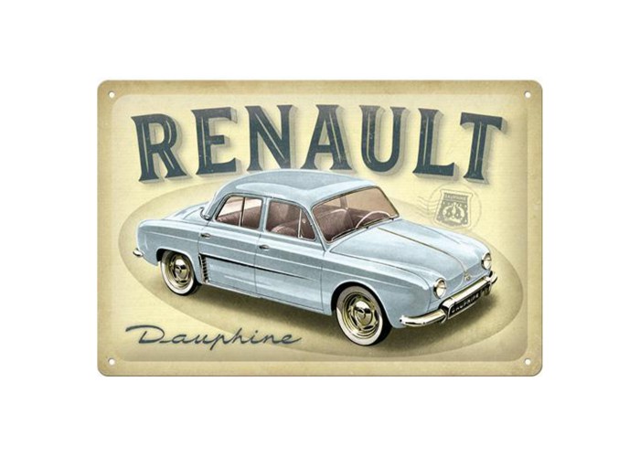 Ponadczasowy Styl z Metalowym Plakatem Renault Dauphine 20x30