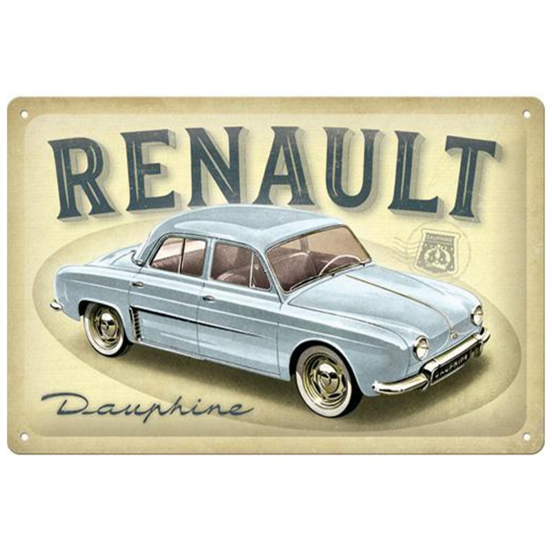 Ponadczasowy Styl z Metalowym Plakatem Renault Dauphine 20x30