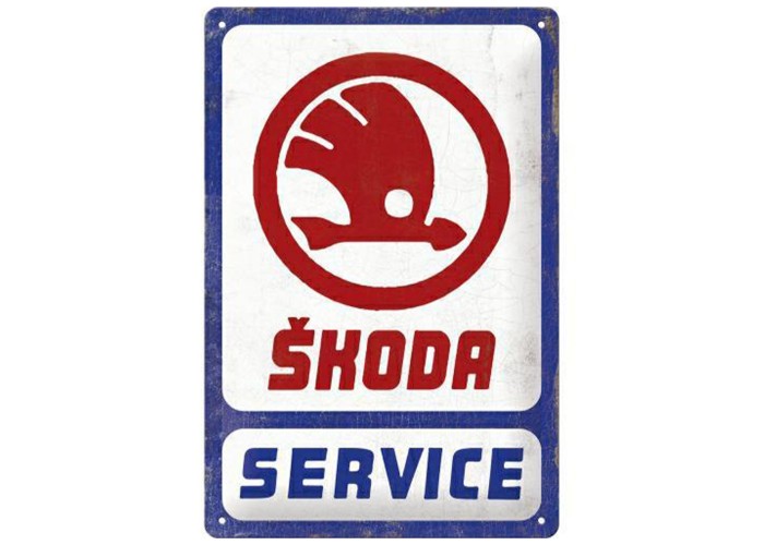 Metalowy Plakat 20x30 Skoda Service - Kultowy Dodatek z Charakterem!