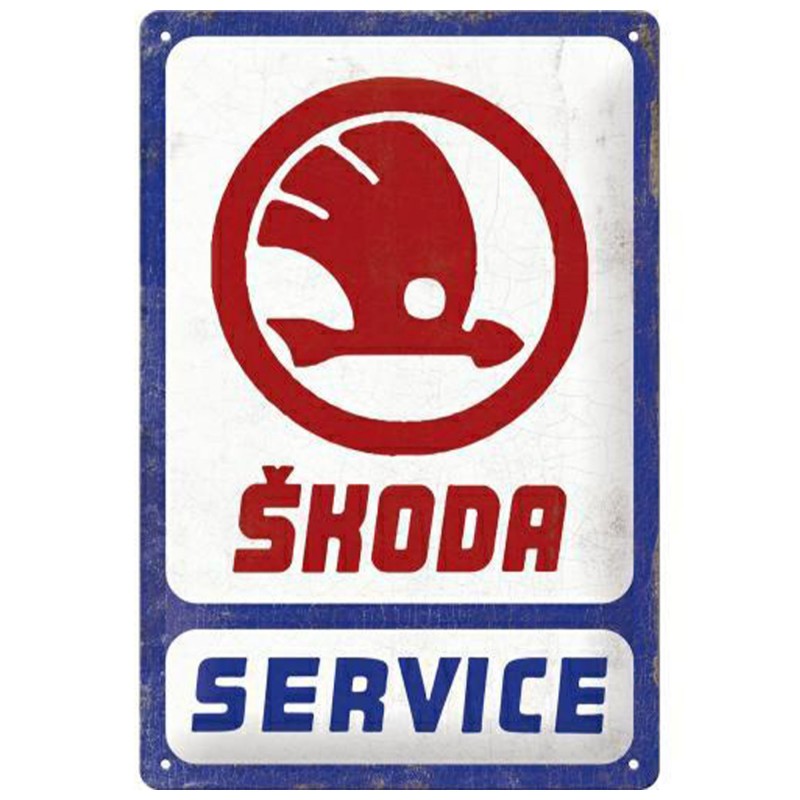 Metalowy Plakat 20x30 Skoda Service - Kultowy Dodatek z Charakterem!