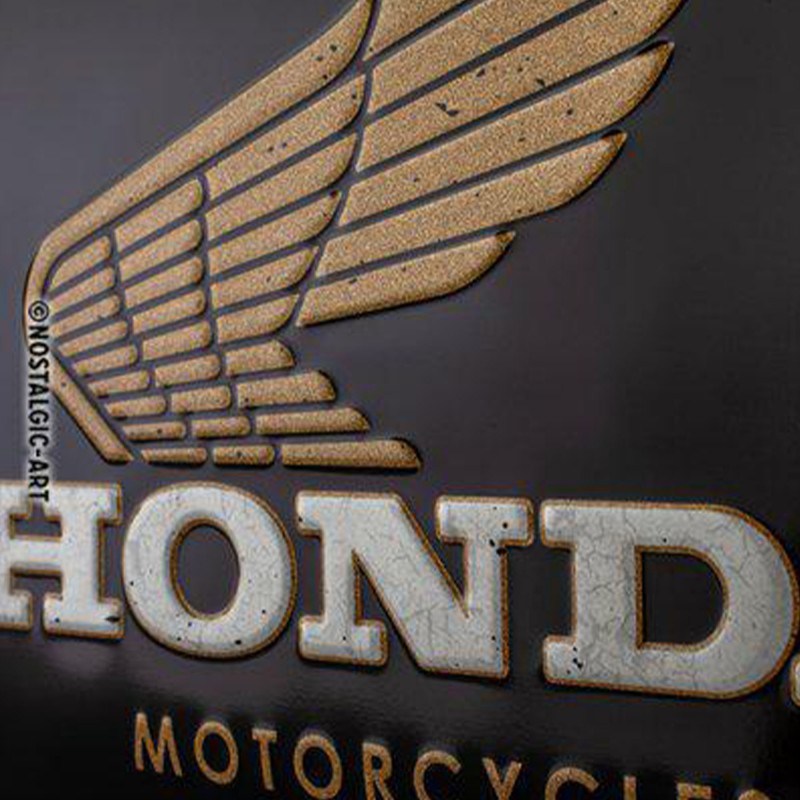Metalowy Plakat 20x30 Honda MC Motorcycles Gold z Linii NostalgicArt