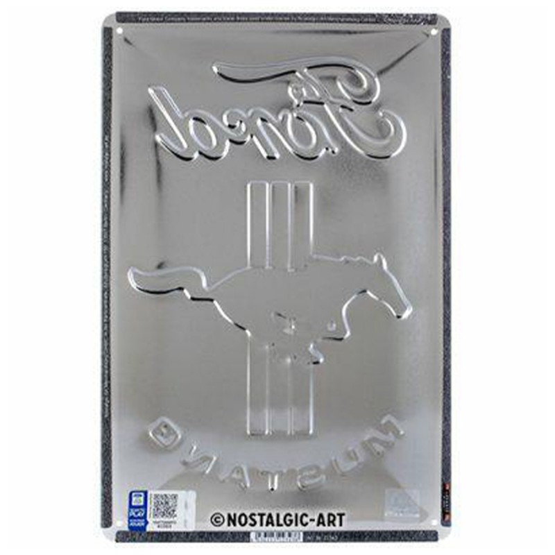 Metalowy Plakat Ford Mustang Horse & Stripes Logo 20x30 cm