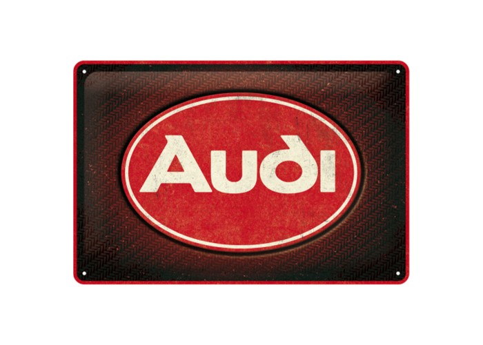 Nowy Wymiar Stylu z Metalowym Plakatem Audi Logo Red Shine 20x30 cm - Esencja Pasji na Twojej Ścianie!