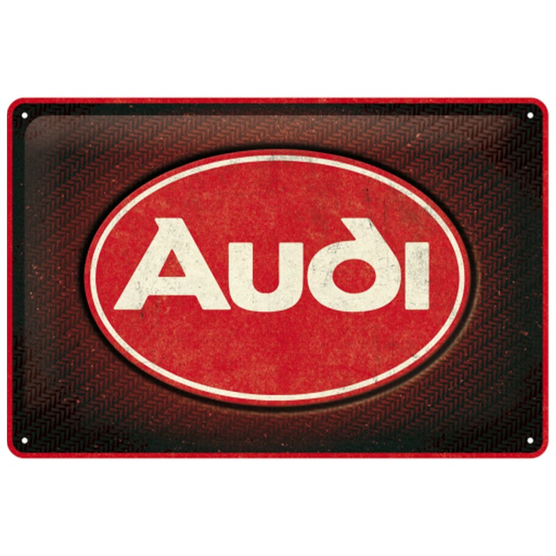 Nowy Wymiar Stylu z Metalowym Plakatem Audi Logo Red Shine 20x30 cm - Esencja Pasji na Twojej Ścianie!