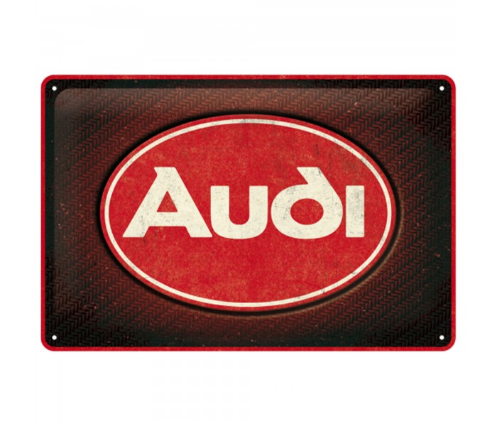 Nowy Wymiar Stylu z Metalowym Plakatem Audi Logo Red Shine 20x30 cm - Esencja Pasji na Twojej Ścianie!