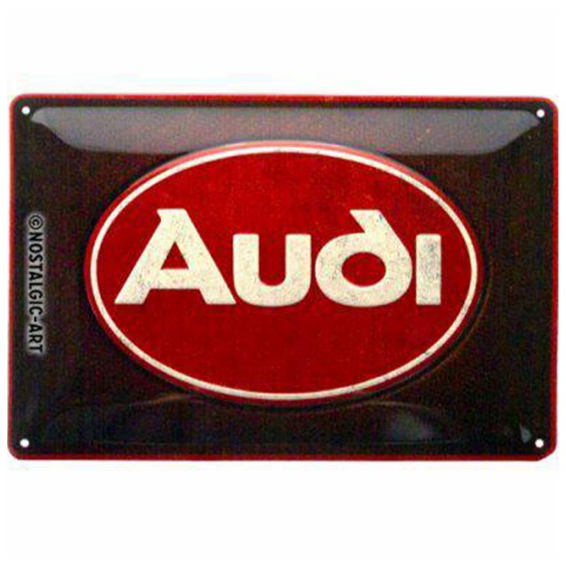 Nowy Wymiar Stylu z Metalowym Plakatem Audi Logo Red Shine 20x30 cm - Esencja Pasji na Twojej Ścianie!