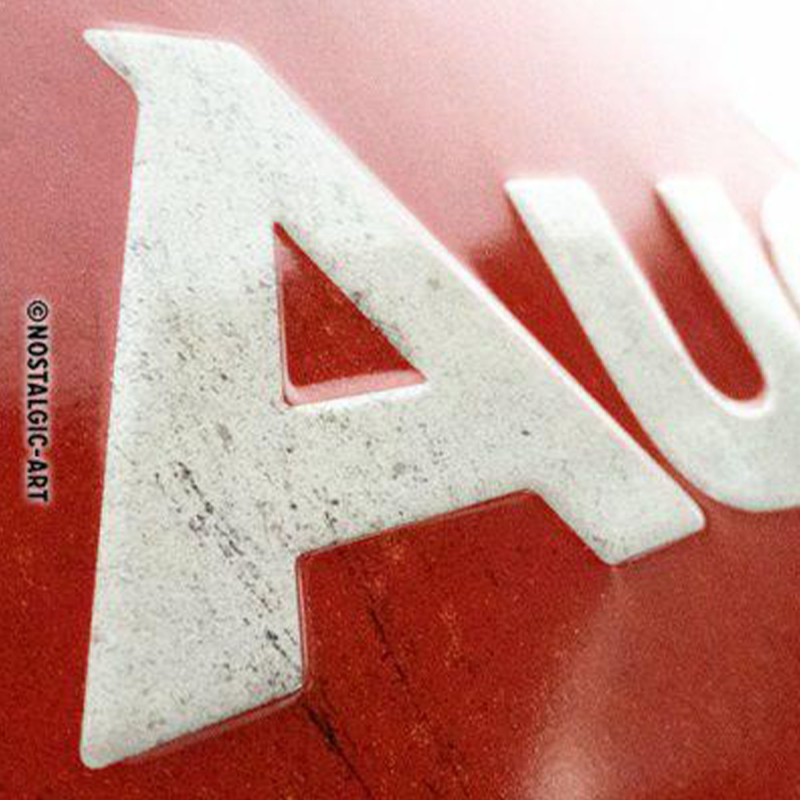 Nowy Wymiar Stylu z Metalowym Plakatem Audi Logo Red Shine 20x30 cm - Esencja Pasji na Twojej Ścianie!