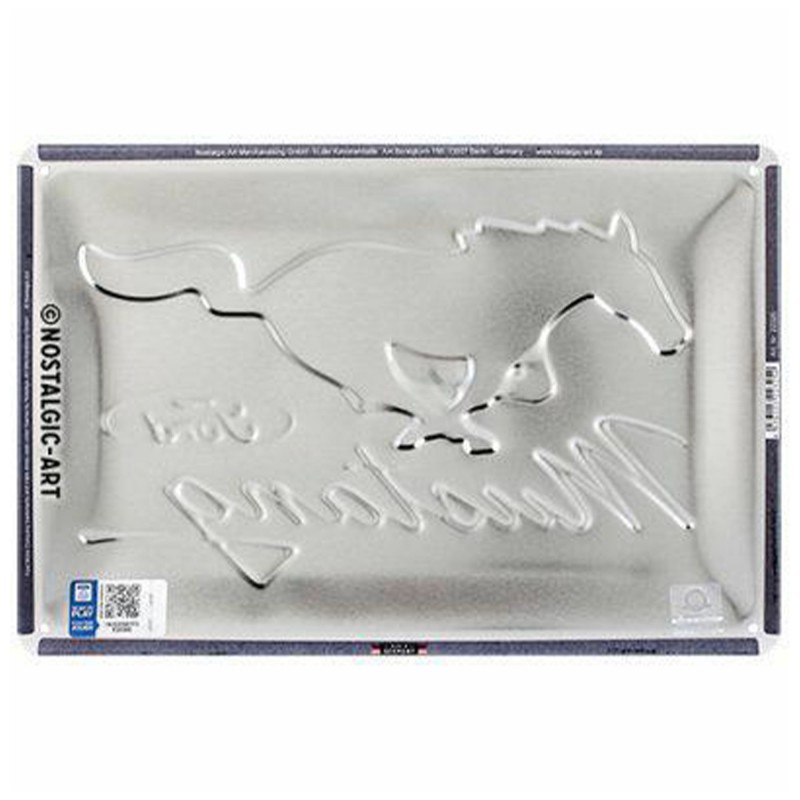 Niezwykły Plakat Metalowy 20x30 Ford Mustang - Horse Logo Black: Poczuj Moc Legendy w Swoim Wnętrzu!