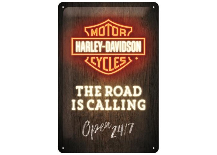 Kultowy Plakat Metalowy 20x30 Harley-Davidson Neon