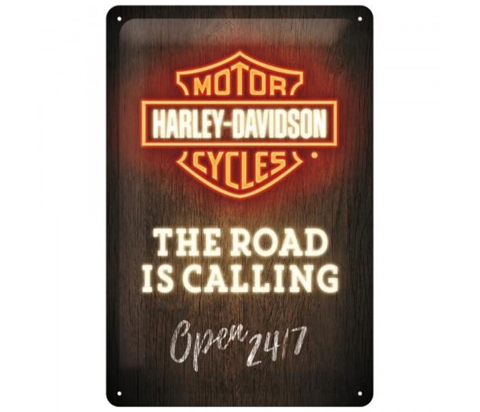Kultowy Plakat Metalowy 20x30 Harley-Davidson Neon