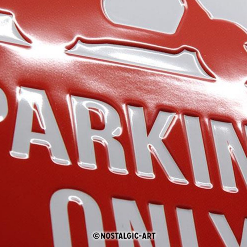 Kultowy Plakat Metalowy 20x30 Vespa Parking Only - Idealna Dekoracja dla Miłośników Vespy