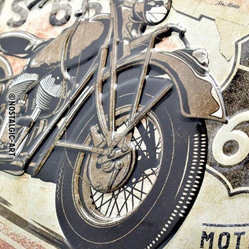 Metalowy Plakat 20x30 Route 66 Bike Map