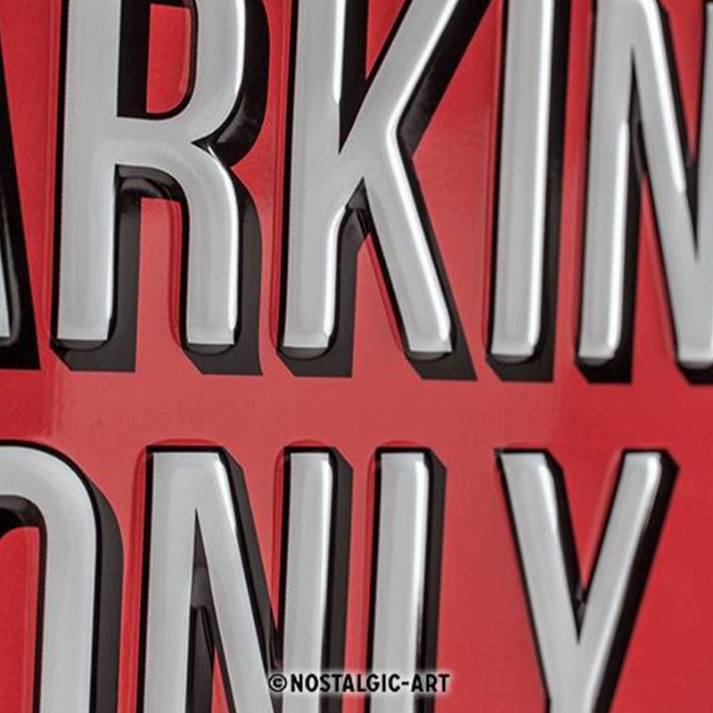 Metalowy Plakat Parking Only Mini – Ikona Stylu i Pasji w Twoim Garażu!
