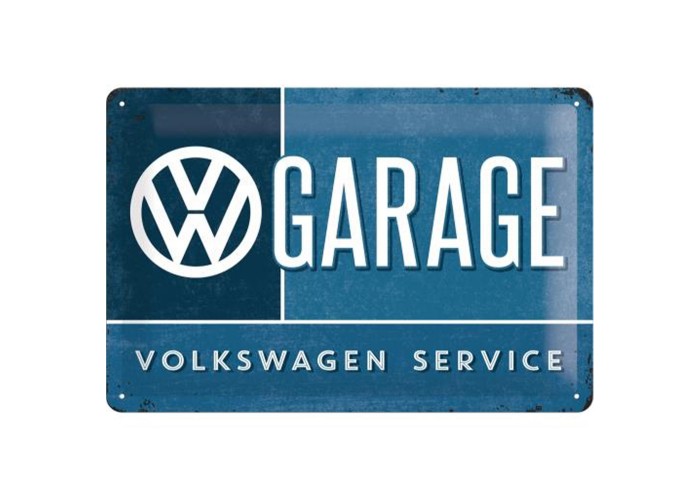 Klimat Retro z Metalowym Plakatem VW Garage 20x30 cm - Nowoczesna dekoracja