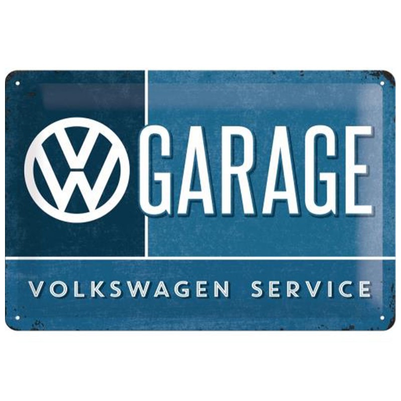 Klimat Retro z Metalowym Plakatem VW Garage 20x30 cm - Nowoczesna dekoracja