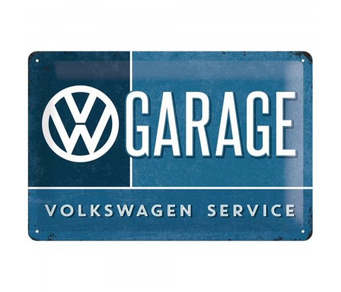 Klimat Retro z Metalowym Plakatem VW Garage 20x30 cm - Nowoczesna dekoracja