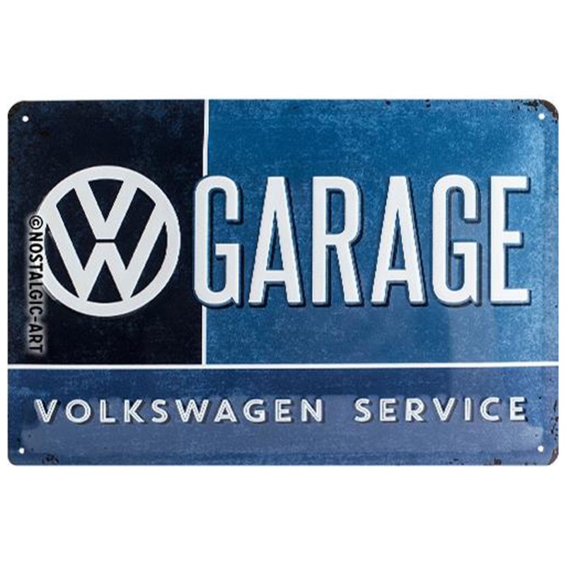 Klimat Retro z Metalowym Plakatem VW Garage 20x30 cm - Nowoczesna dekoracja