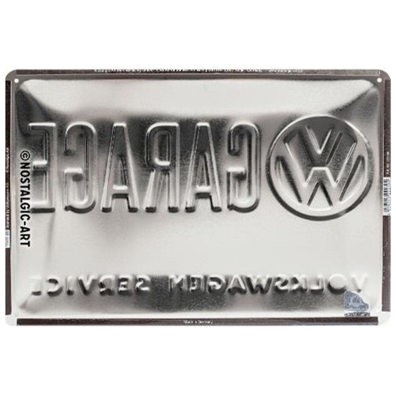 Klimat Retro z Metalowym Plakatem VW Garage 20x30 cm - Nowoczesna dekoracja