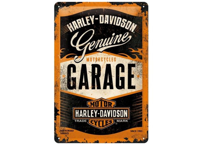 Metalowy Plakat 20x30 Harley-Davidson Garage - Esencja Wolności, Moc Dziedzictwa