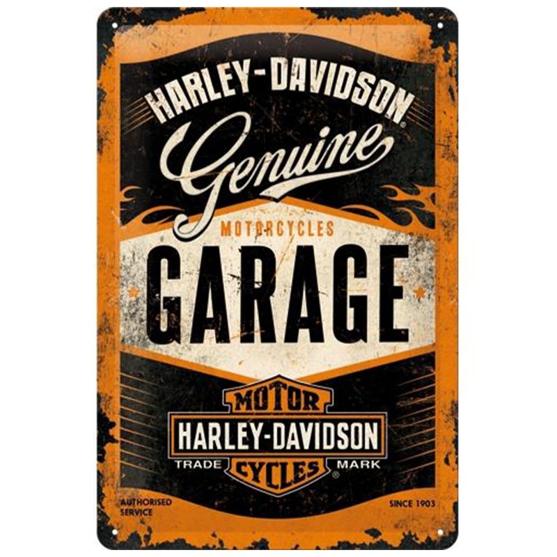 Metalowy Plakat 20x30 Harley-Davidson Garage - Esencja Wolności, Moc Dziedzictwa