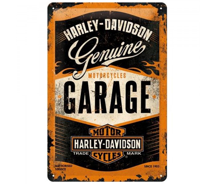 Metalowy Plakat 20x30 Harley-Davidson Garage - Esencja Wolności, Moc Dziedzictwa
