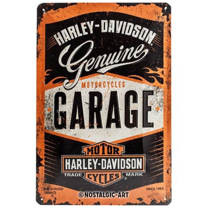 Metalowy Plakat 20x30 Harley-Davidson Garage - Esencja Wolności, Moc Dziedzictwa