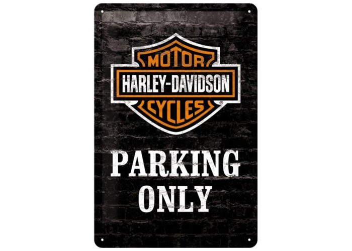 Metalowy Plakat Harley-Davidson Parking Only 20x30 cm - Must-Have dla Miłośników Legendarnych Motocykli!