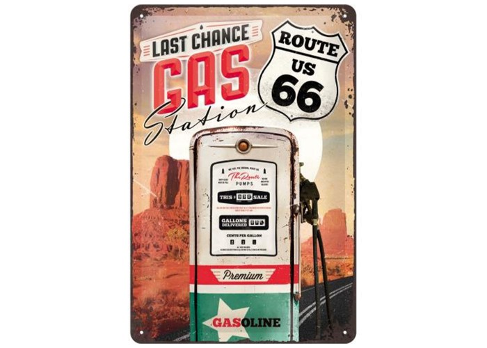Stalowy Plakat 20x30cm Route 66 Gas Station