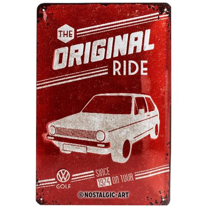Plakat Metalowy 20x30cm VW Golf - The Original Ride - Ikona Motoryzacji w Nowoczesnym Stylu!