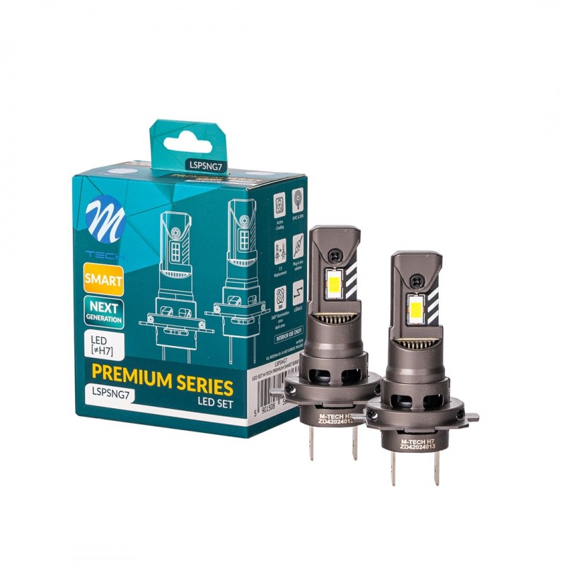 Zestaw LED H7 M-TECH Premium Smart - 5000 lm, CANBUS, IP65 - bez adapterów, bez kompromisów