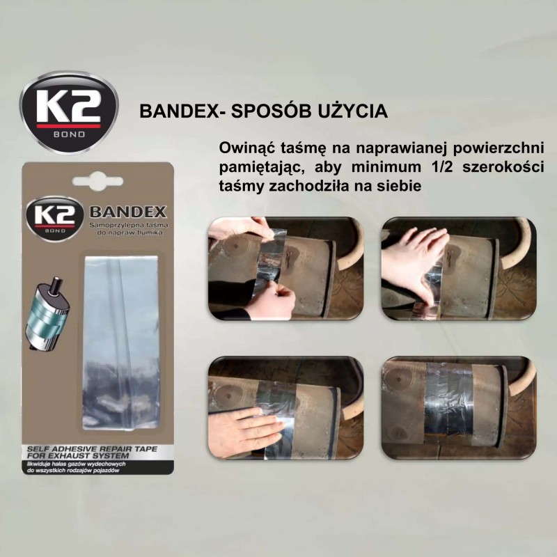 K2 BANDEX - Wysokotemperaturowy Bandaż do Naprawy Tłumika