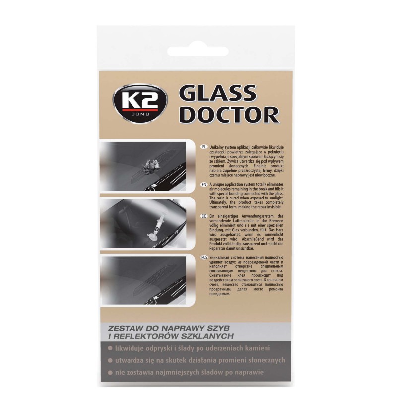 K2 Glass Doctor: Zestaw Naprawczy do Szyb i Reflektorów - Pożegnaj Odpryski i Pajączki na Zawsze!
