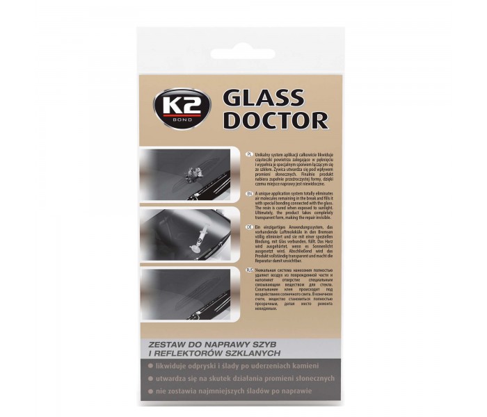 K2 Glass Doctor: Zestaw Naprawczy do Szyb i Reflektorów - Pożegnaj Odpryski i Pajączki na Zawsze!