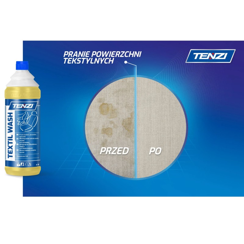TENZI Textil Wash 1L Płyn do Prania Tapicerki i Dywanów - Skuteczne Czyszczenie i Ożywienie Kolorów!