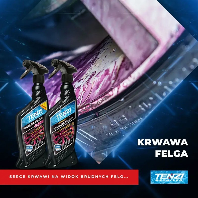 TENZI Krwawa Felga 0,6L - Jedyna Oryginalna - Profesjonalny Środek do Czyszczenia Felg